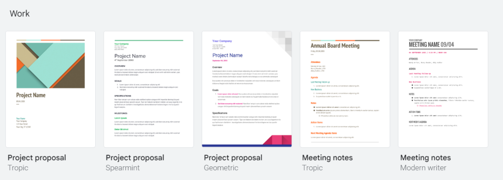 google docs proposal